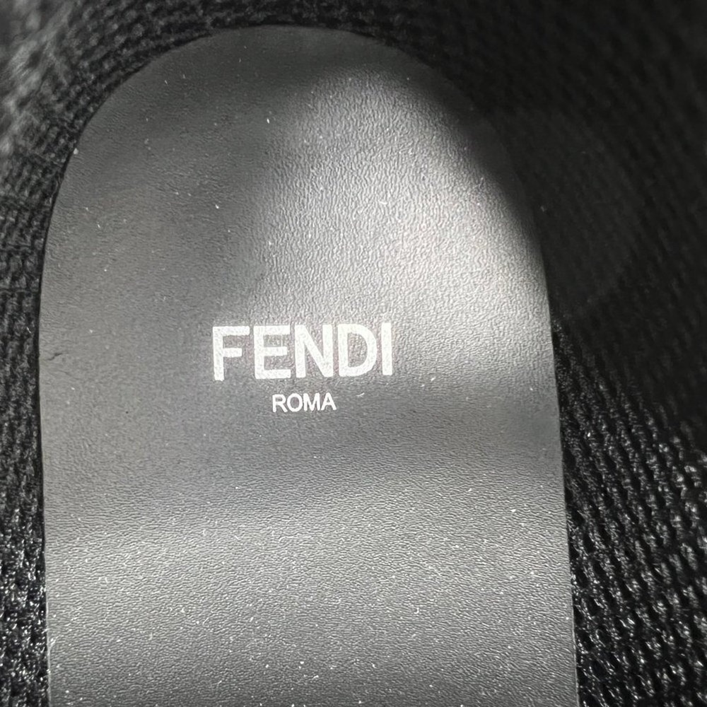 Fendi Navy Blue Sneakers Quilted Nylon White Sole Lace Up 37.5 - Picture 7 of 10